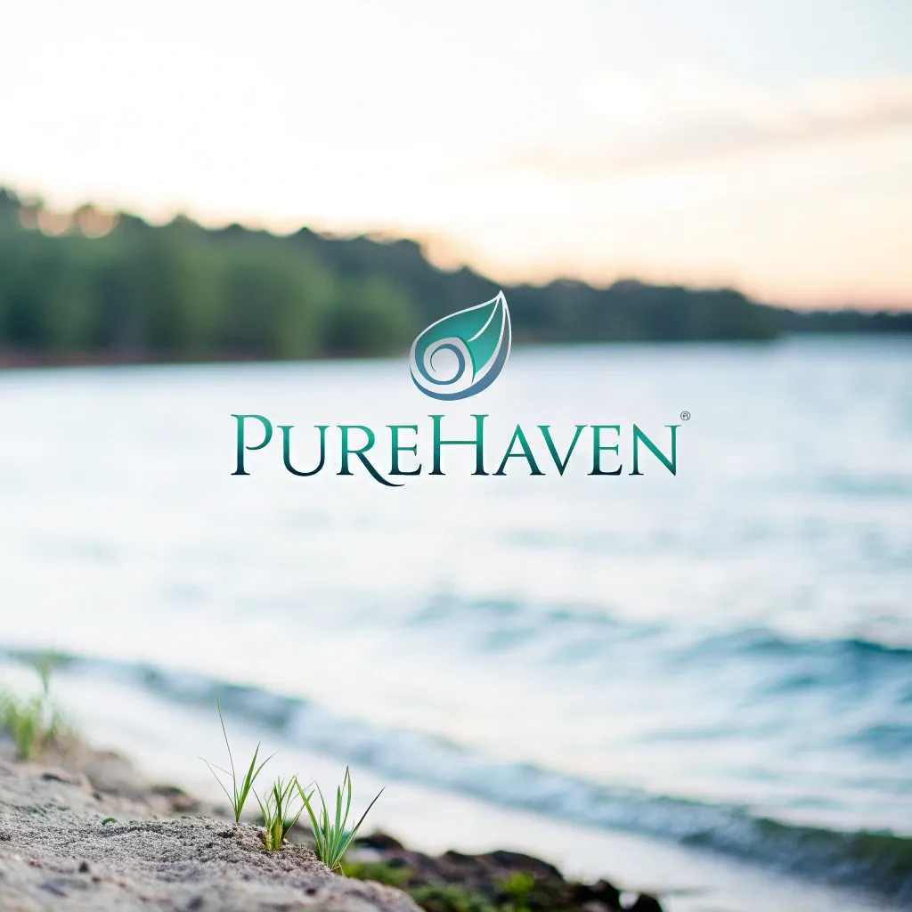 PUREHAVEN logo in serene colors